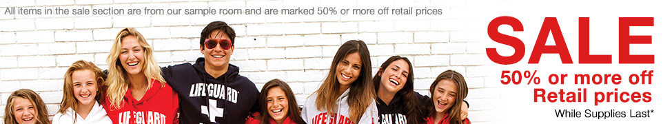 Lifeguard Sale, Sweatshirts, Hoodies, Swimming wear, T Shirts etc